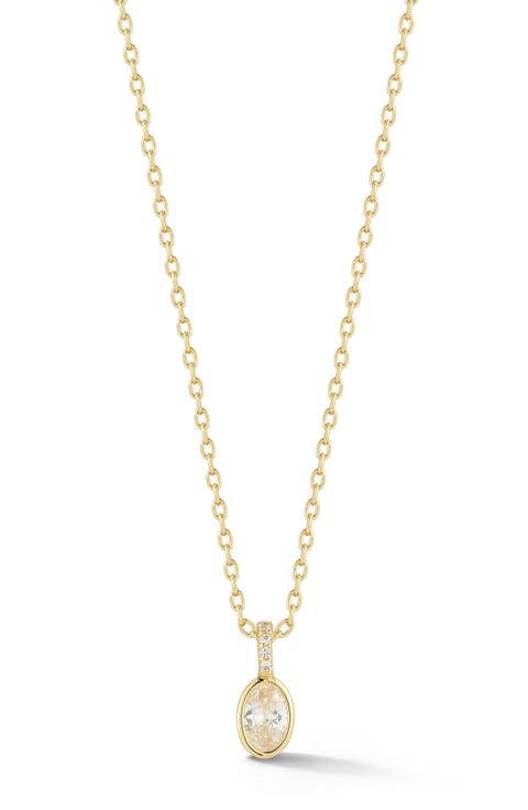 Oval Cubic Zirconia Pendant Necklace