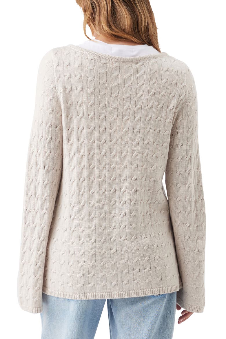 Carla Cable Maternity/Nursing Knit Sweater, Alternate, color, Fawn
