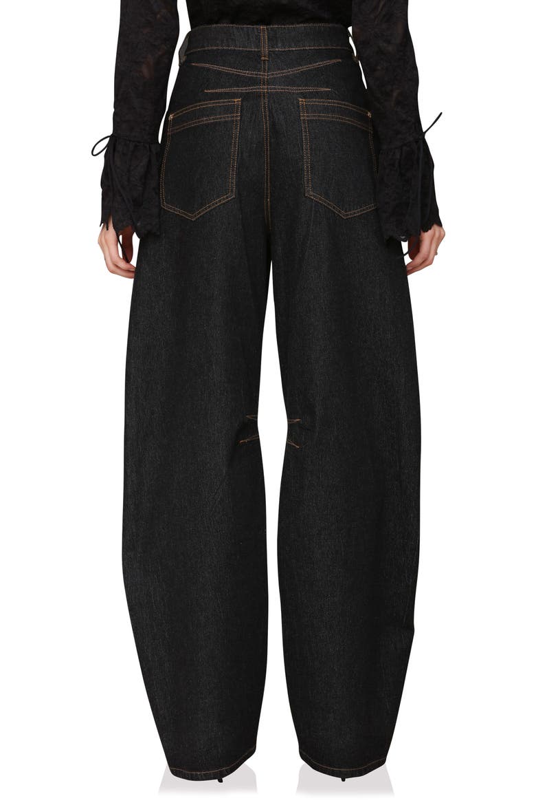 Barre Barrel Hem Jeans, Alternate, color, EBONY RINSE