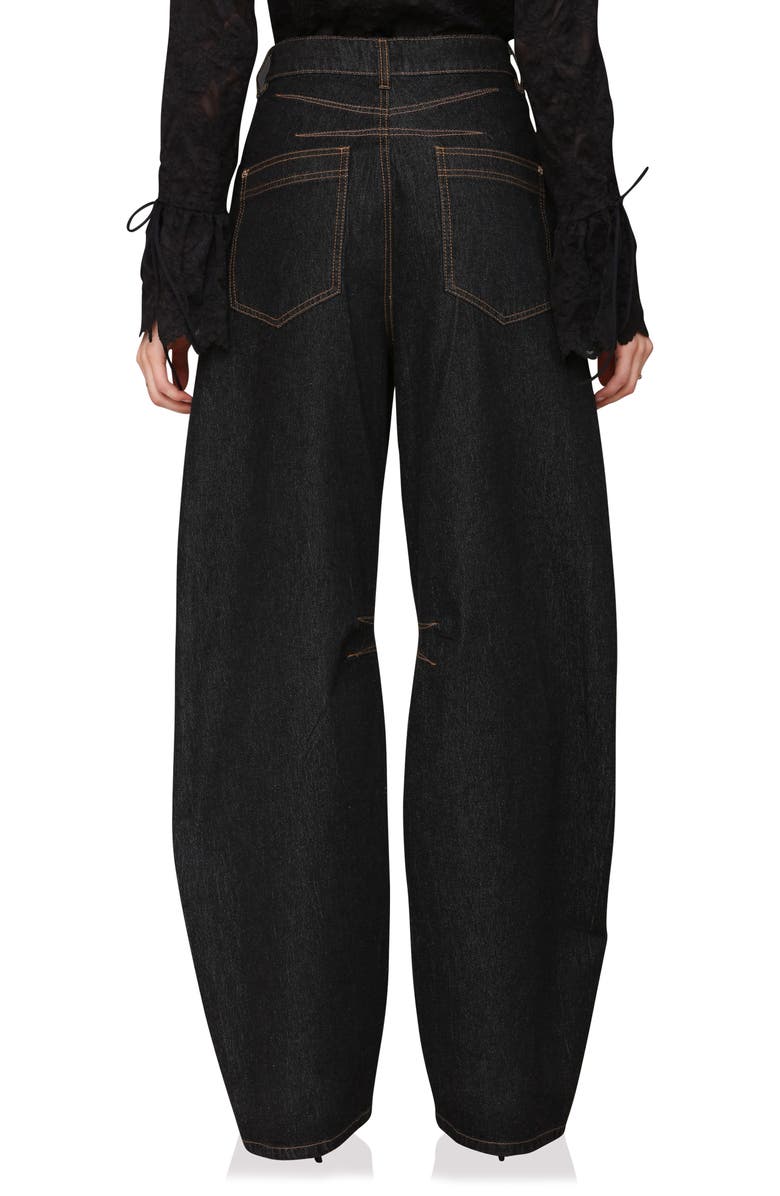 Avec Les Filles Barre Barrel Hem Jeans, Alternate, color, Ebony Rinse