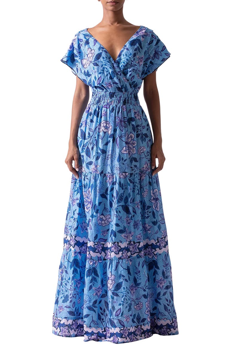 Celina Moon Maha Maxi Dress, Main, color, Blue