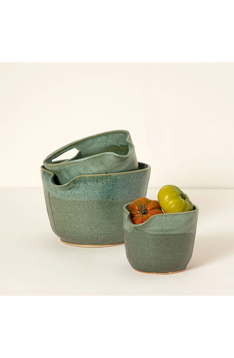 Uncommon Goods Nesting Stoneware Mixing Bowls - Set of 3 by Maggy Ames Handmade, Main, color, 