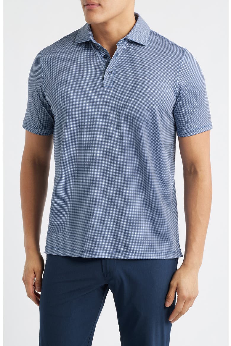 XC+™ Ace Micropattern Performance Golf Polo, Main, color, NAVY/ WHITE GINGHAM