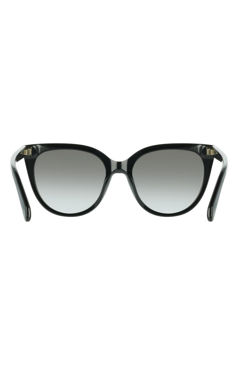FERRAGAMO 56mm Gradient Cat Eye Sunglasses, Alternate, color, Black