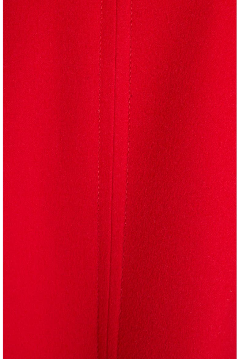 Virgin Wool & Cashmere Broadcloth Trapeze Coat, Alternate, color, DARK RED