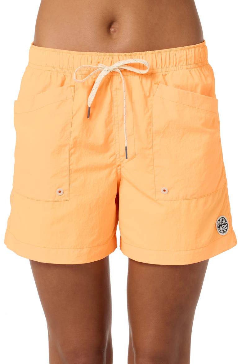 Wedge Board Shorts, Main, color, NEON APRICOT NECTAR