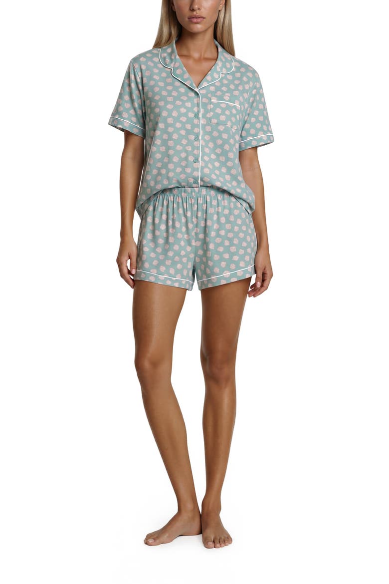 Gabriella Printed Short Pajamas, Alternate, color, SAGE