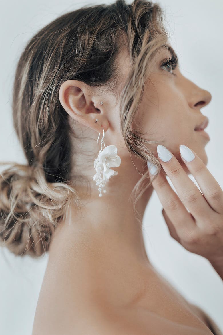 Paloma Bridal Earrings, Alternate, color, Gold