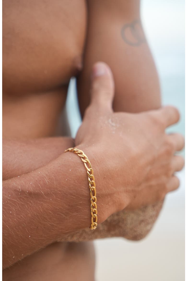 Men's Figaro Chain Bracelet, Alternate, color, SILVER/ GOLD