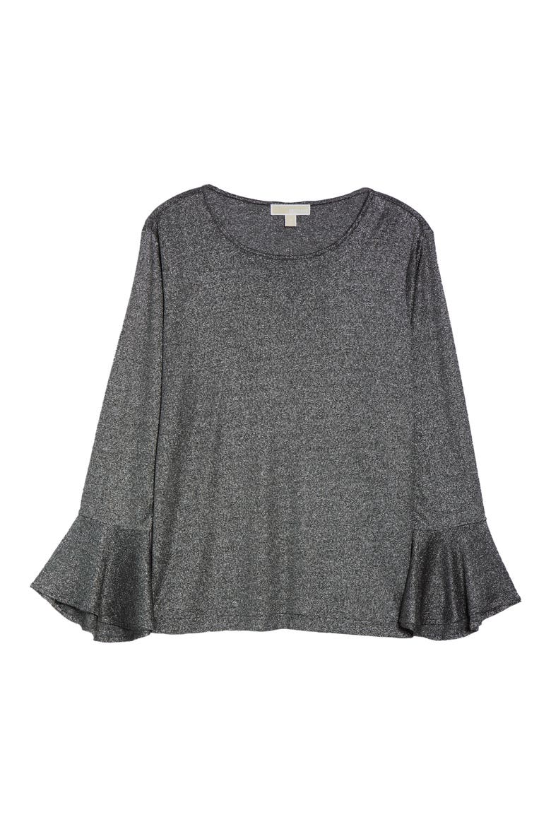 Bell Sleeve Top, Alternate, color, BLACK/ SILVER