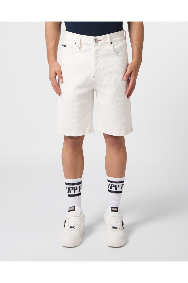 Formentera Fit Shorts Embroidery Monogram Men, Main, color, snowcaviar