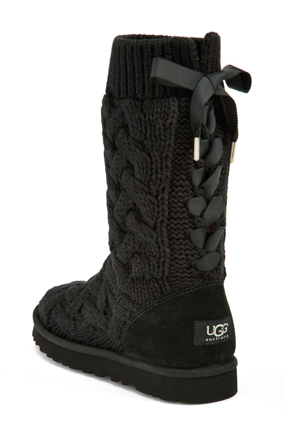 Australia 'Blythe' Knit Boot, Alternate, color, BLACK KNIT