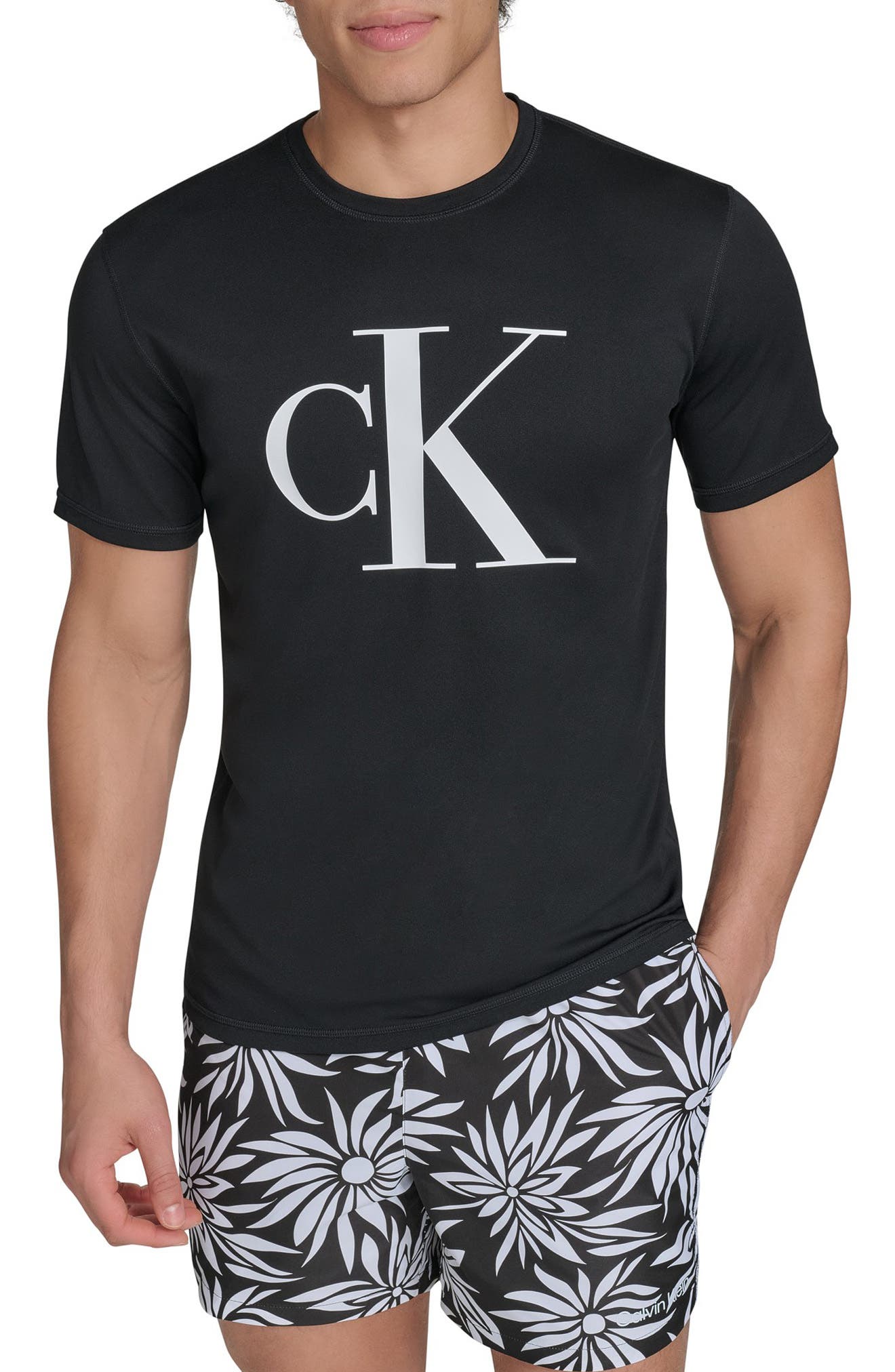Calvin Klein Monogram Logo Short Sleeve Rashguard