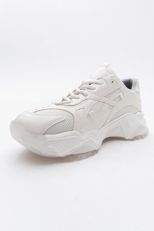 Forever & Always Shoes Loretta Platform Sneakers In White