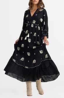 Talisman the Label Ebony Embellished Long Sleeve Maxi Dress