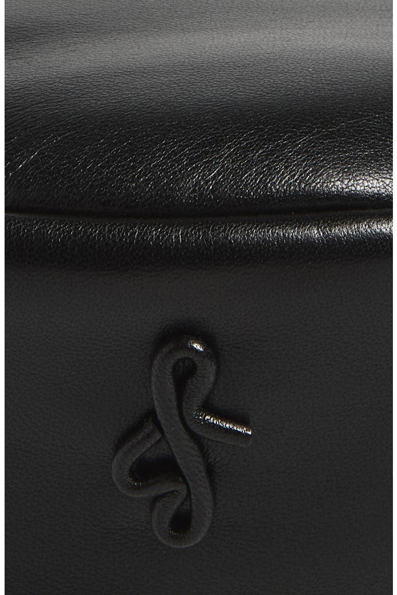 Leather Pillbox Hat, Alternate, color, BLACK