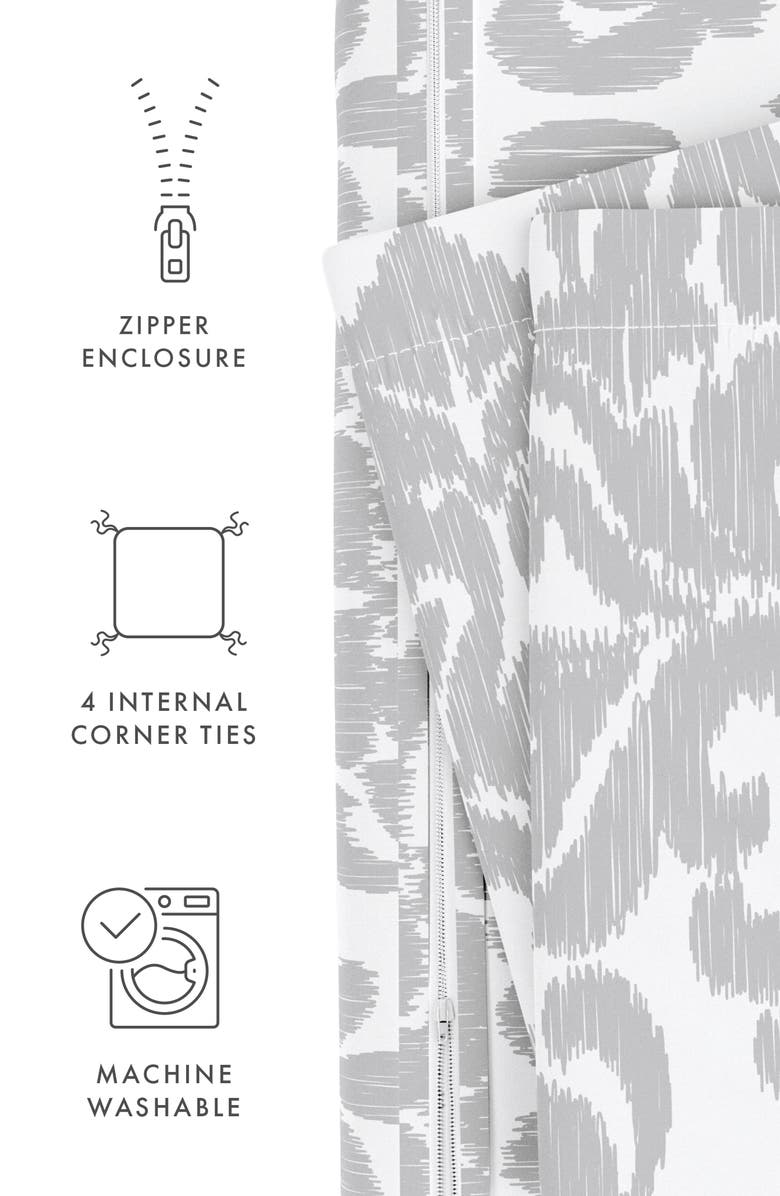 HOMESPUN Premium Ultra Soft Soft Damask Pattern 3-Piece Duvet Cover Set, Alternate, color, Light Gray