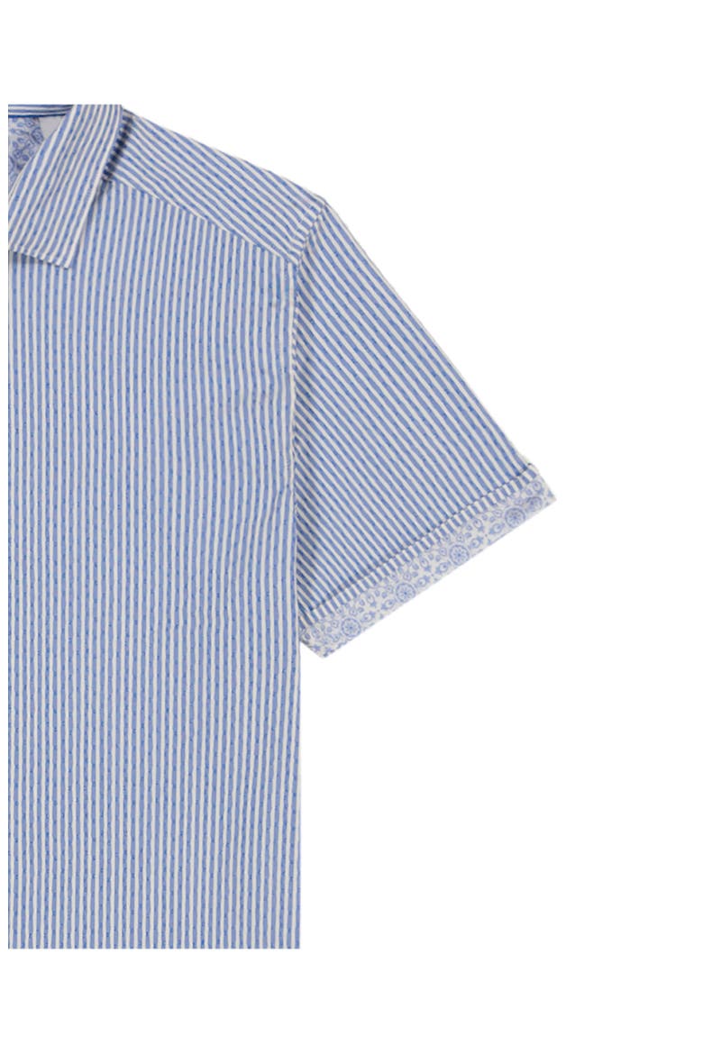Fornillo Classic Fit Stripe Short Sleeve Button-Up Shirt, Alternate, color, NAVY
