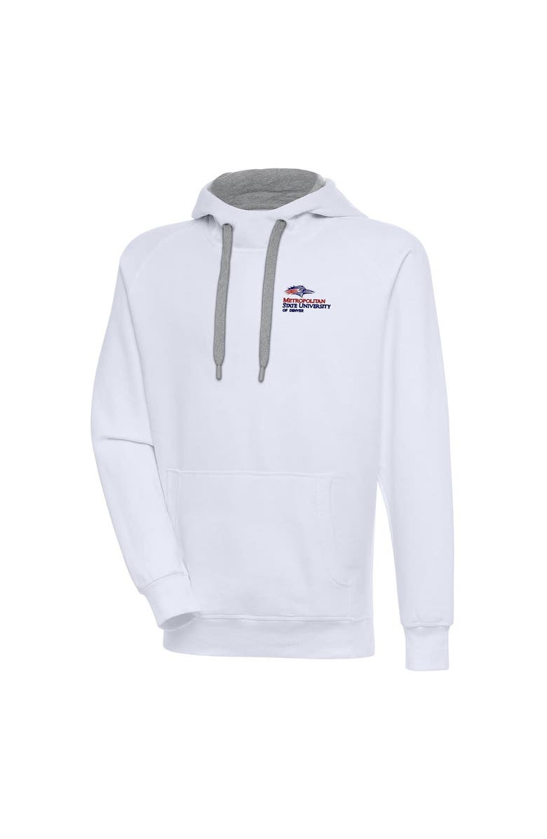 ANTIGUA Men's Antigua  White MSU Denver Roadrunners Victory Pullover Hoodie, Main, color, 