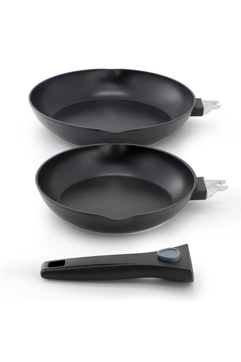 3 Piece Nonstick Aluminum Frying Pan Set in Black, Alternate, color, Black