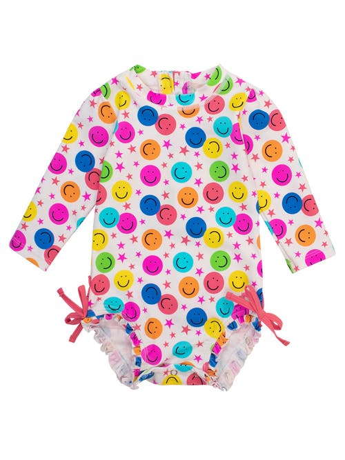 Rufflebutts Baby Girls Long Sleeve Upf50+ One Piece Rash Guard