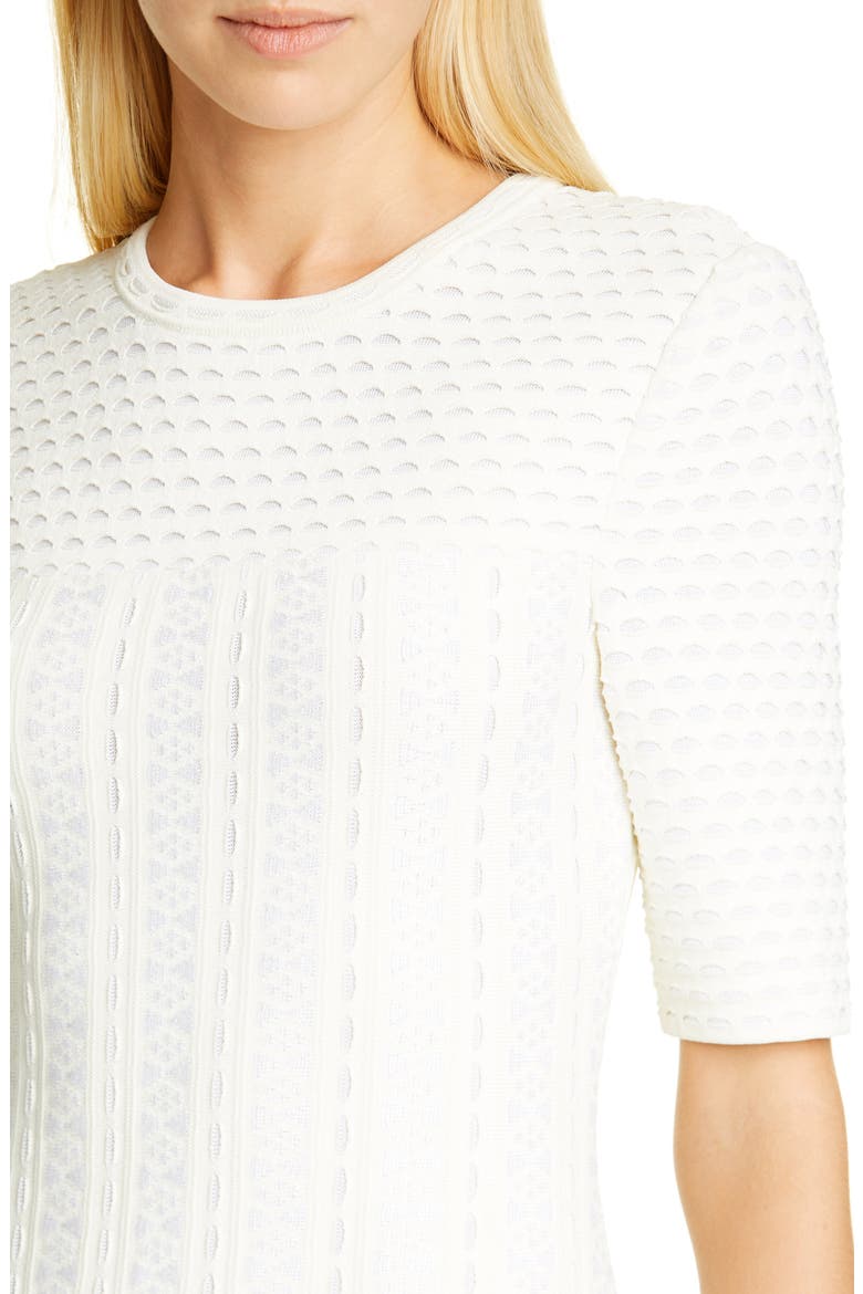 Engineered Lace Jacquard Sweater Dress, Alternate, color, CREAM