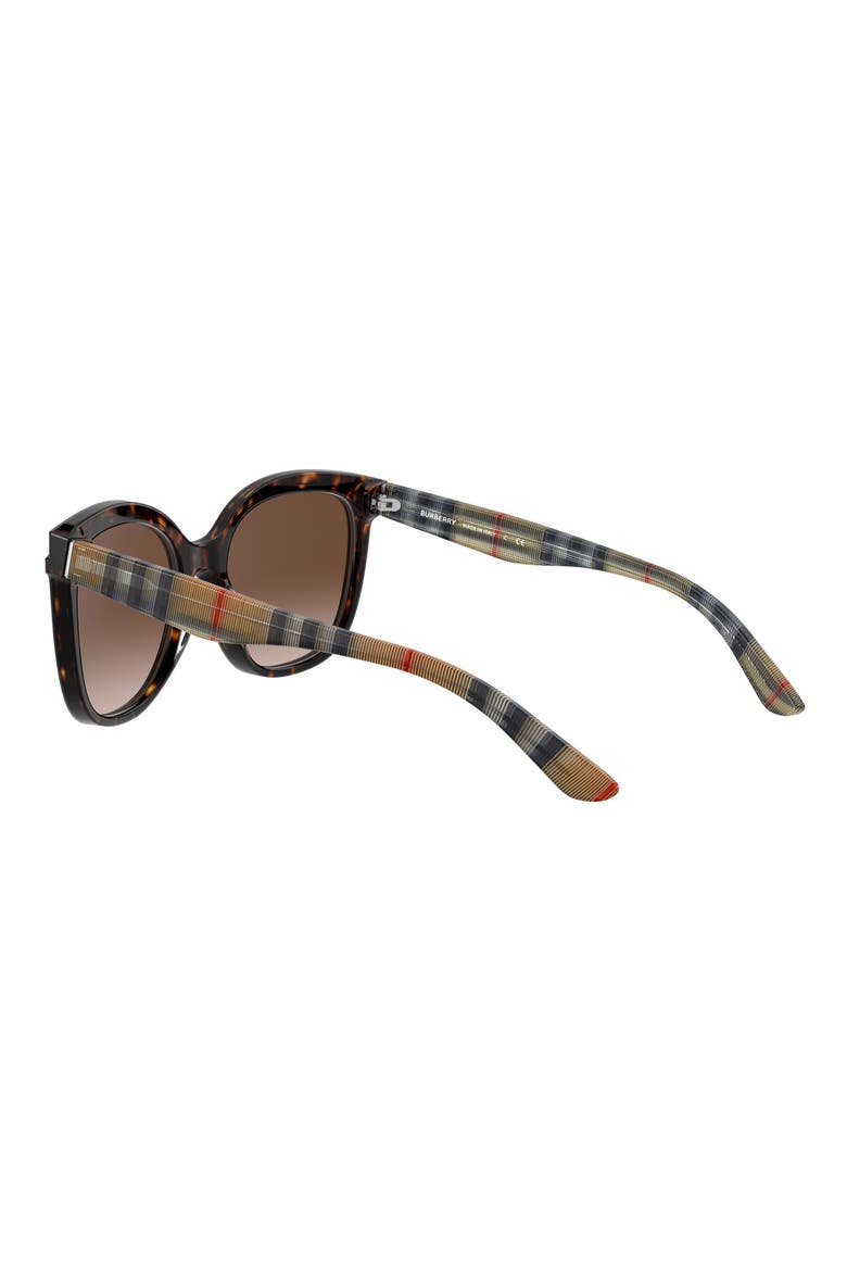 Marblecheck 55mm Square Sunglasses, Alternate, color, DARK HAVANA / BROWN GRADIENT