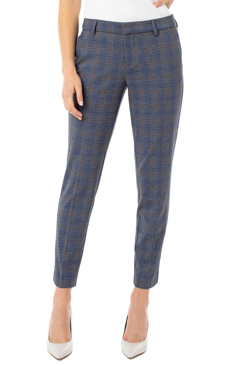 Liverpool Kelsey Plaid Knit Trousers, Main, color, 