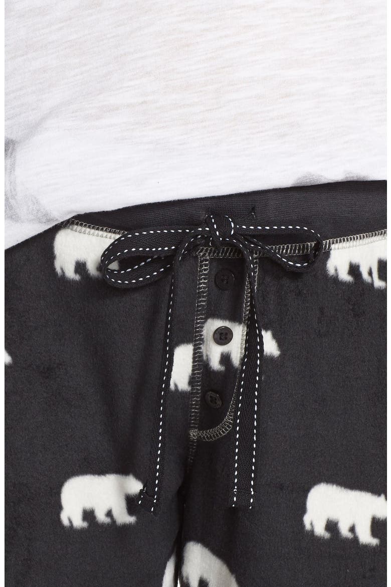 Fleece Lounge Pants, Alternate, color, BLACK POLAR BEAR