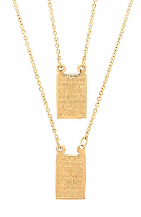 Lord's Prayer Double Pendant Necklace