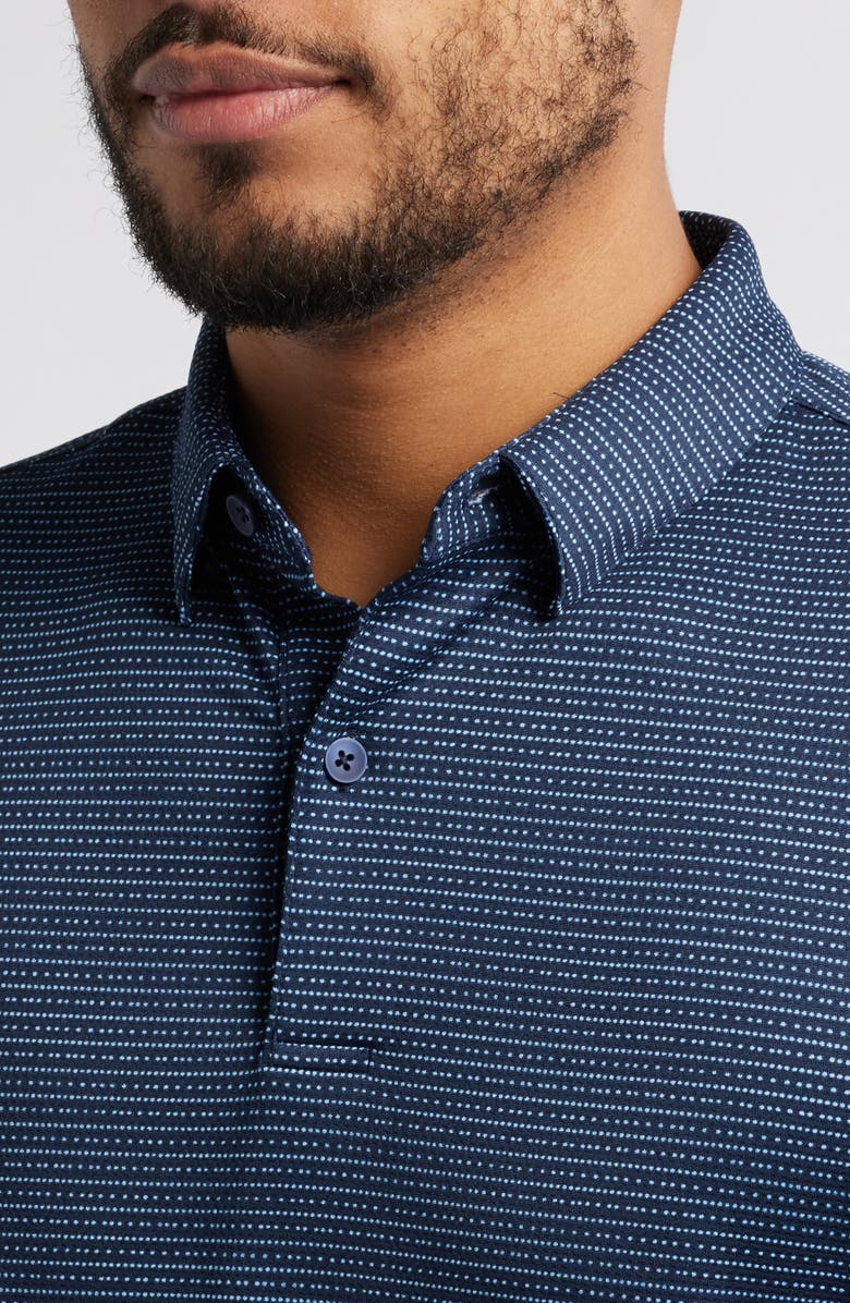 Mizzen+Main Halyard Trim Fit Performance Polo, Alternate, color, Navy Dot Stripe