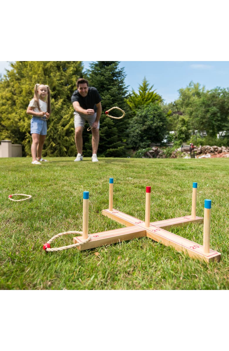 Grasshopper Games Ring Toss Classic Wood Game, Age 3+, Alternate, color, Multicolored