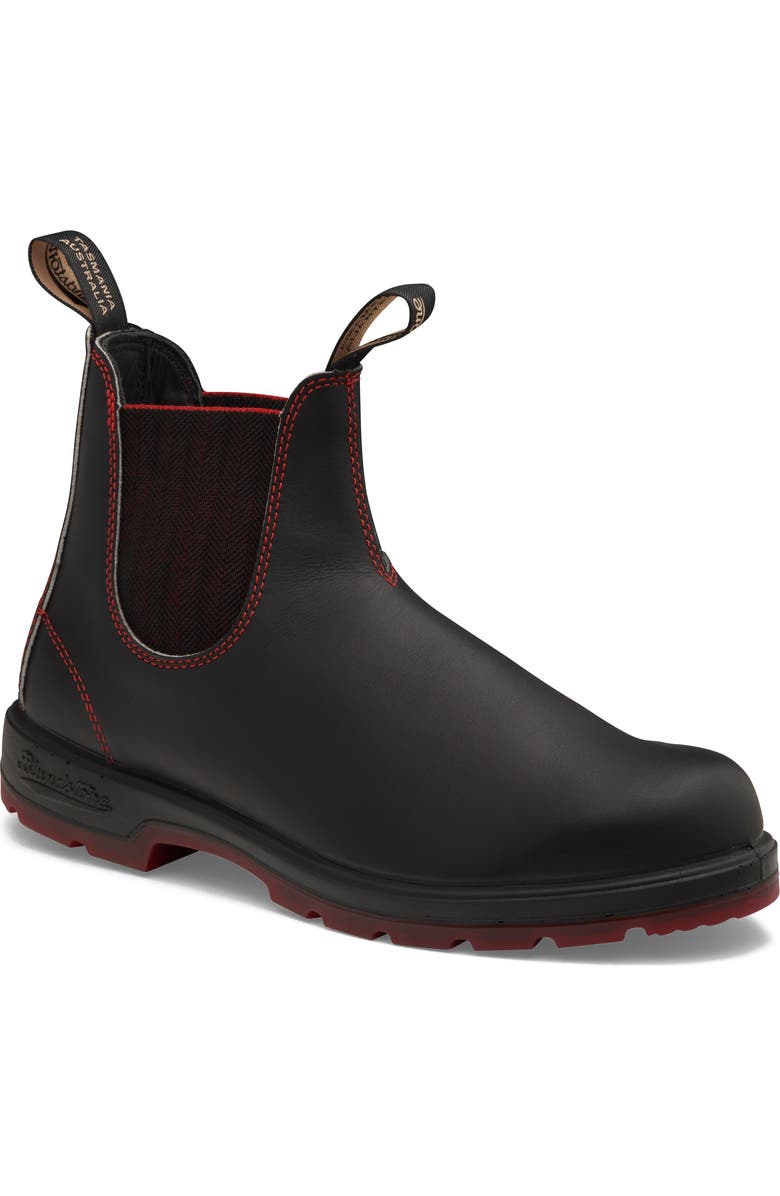 Blundstone Footwear Classic Chelsea Boot, Main, color, Black/ Red