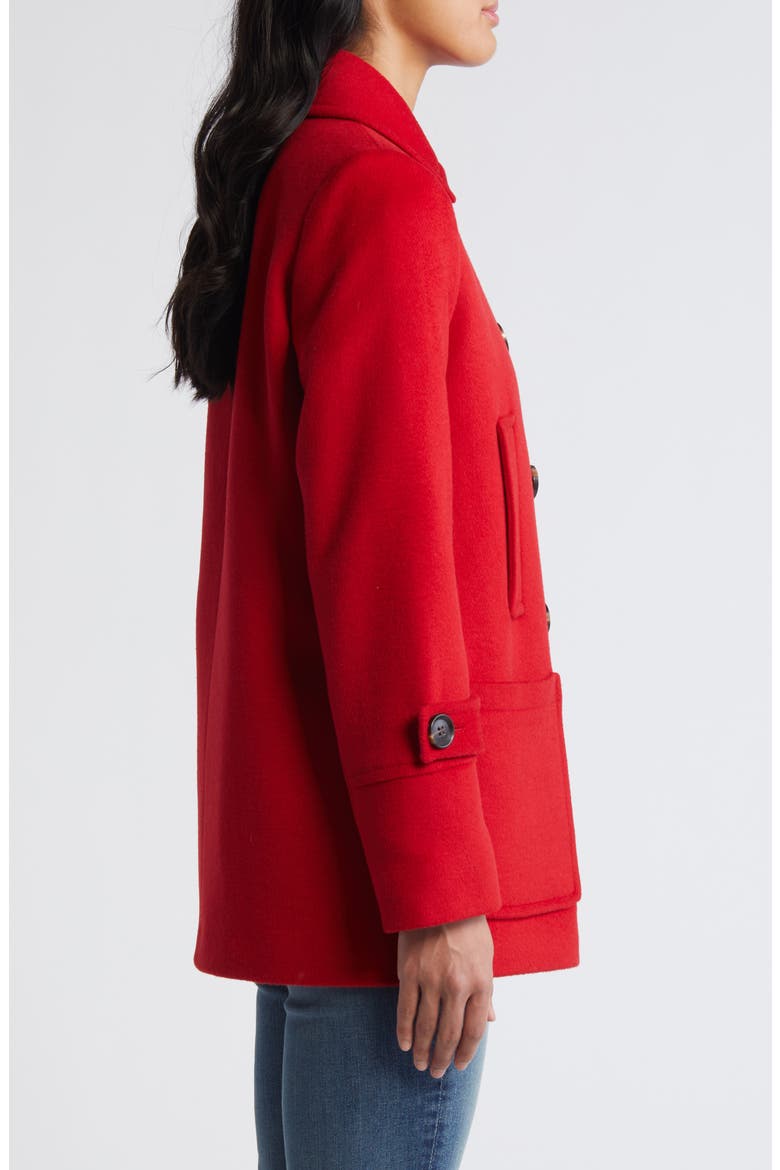 Wool Blend Peacoat, Alternate, color, CRIMSON RED