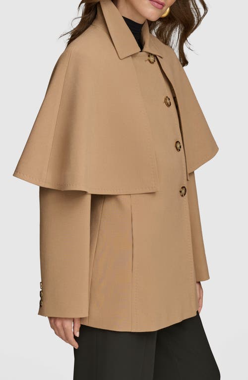 DONNA KARAN DONNA KARAN NEW YORK WATER REPELLENT CREPE RAINCOAT WITH CAPE 