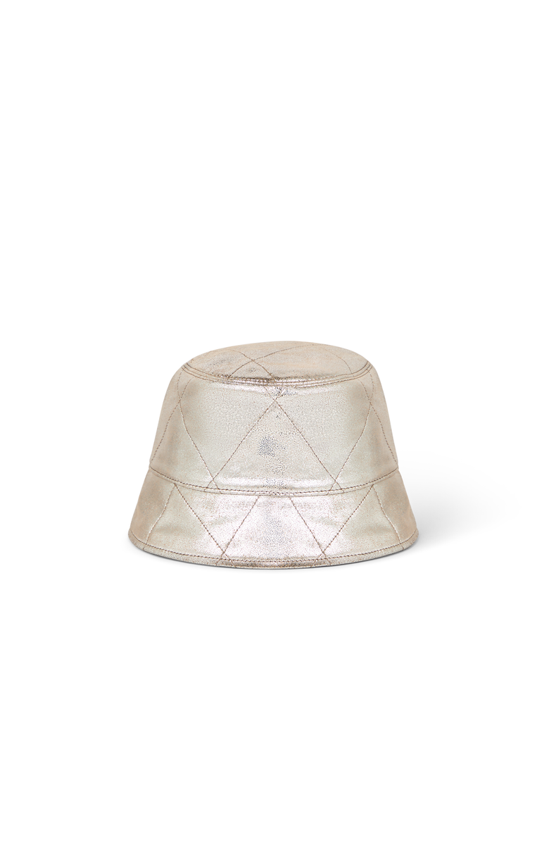 Brunello Cucinelli Lamé nappa Bucket hat, Main, color, Silver