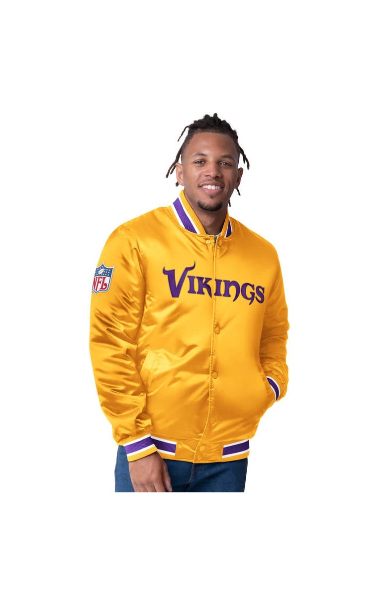 STARTER Men's Starter  Purple/Gold Minnesota Vikings Closer Reversible Satin Full-Snap Jacket, Alternate, color, 