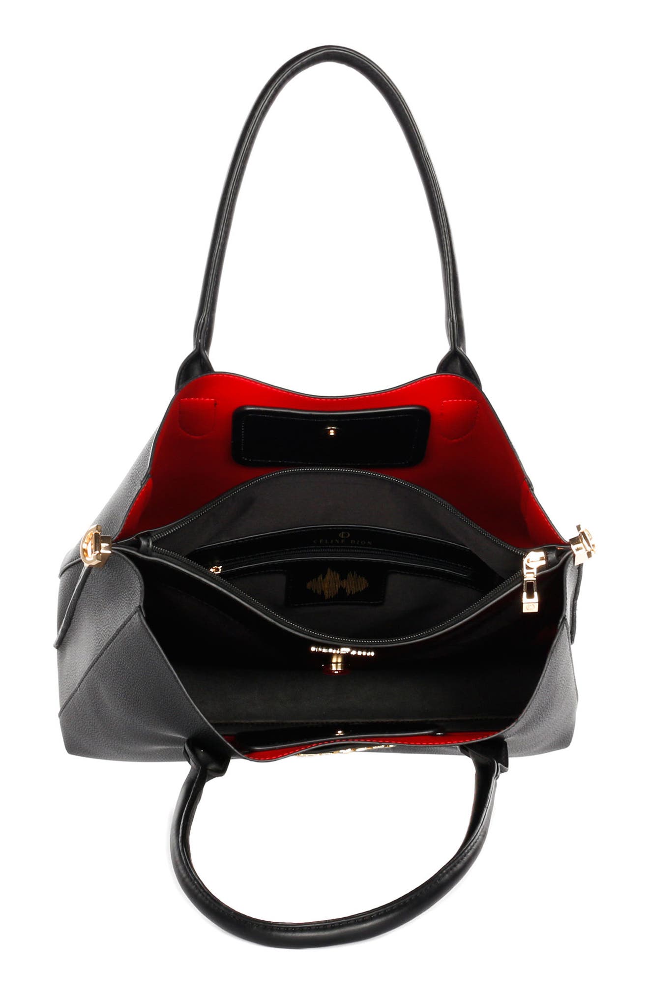 CELINE DION Symphony Faux Leather Satchel, Alternate, color, 