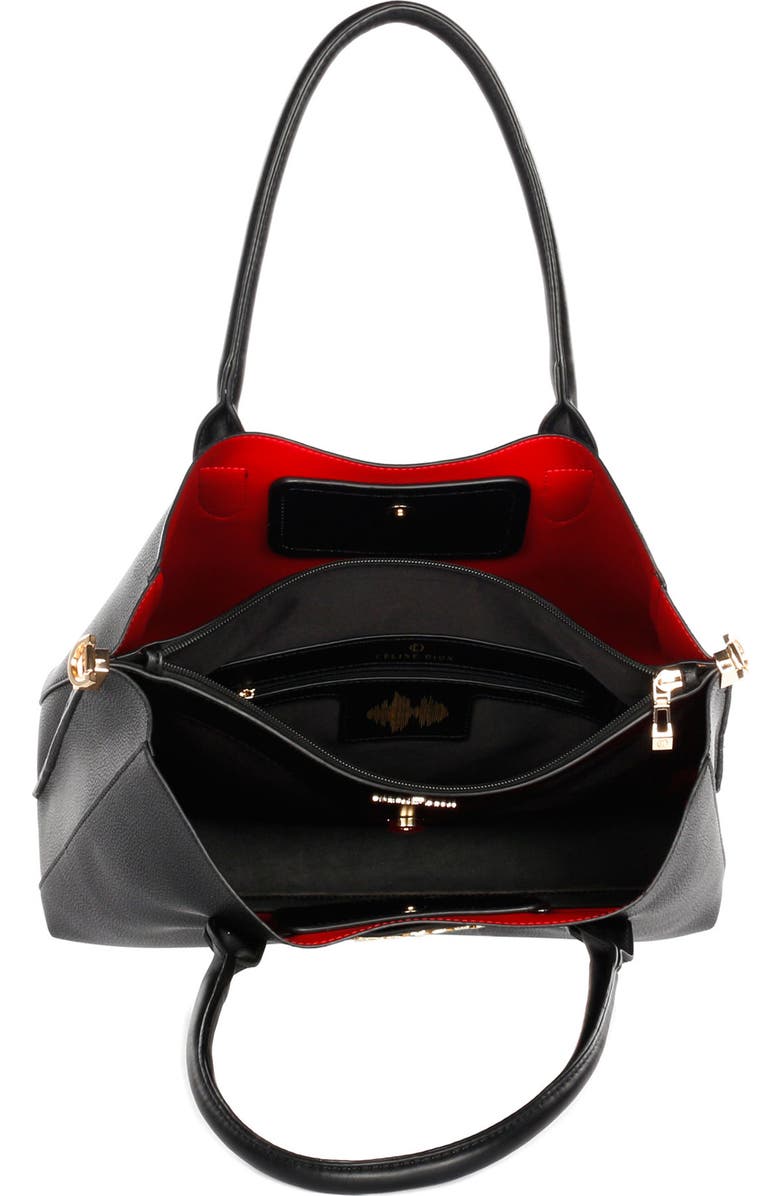 CELINE DION Symphony Faux Leather Satchel, Alternate, color,