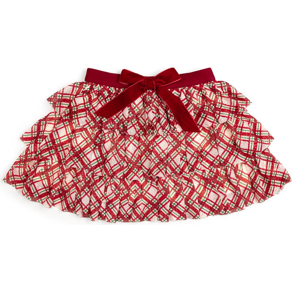 Sweet Wink Christmas Plaid Bow Tiered Tutu In Red