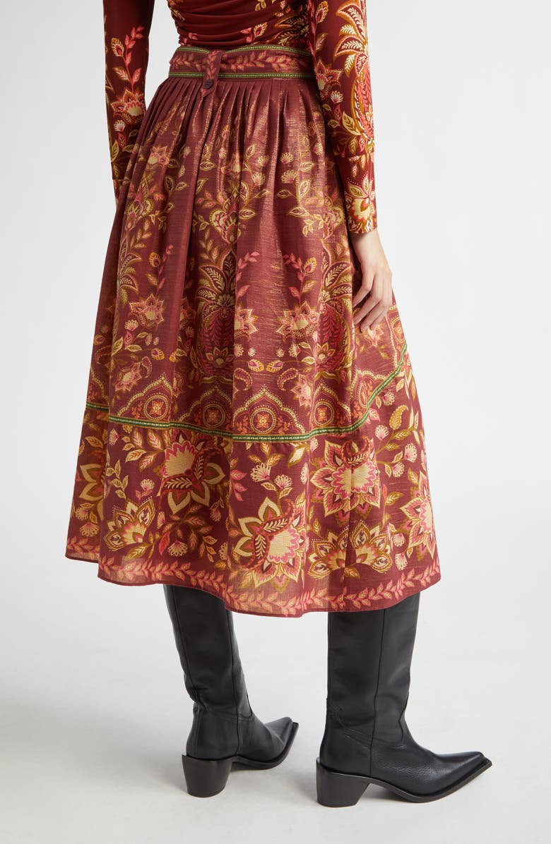 FARM Rio Pineapple Dream Metallic A-Line Skirt, Alternate, color,