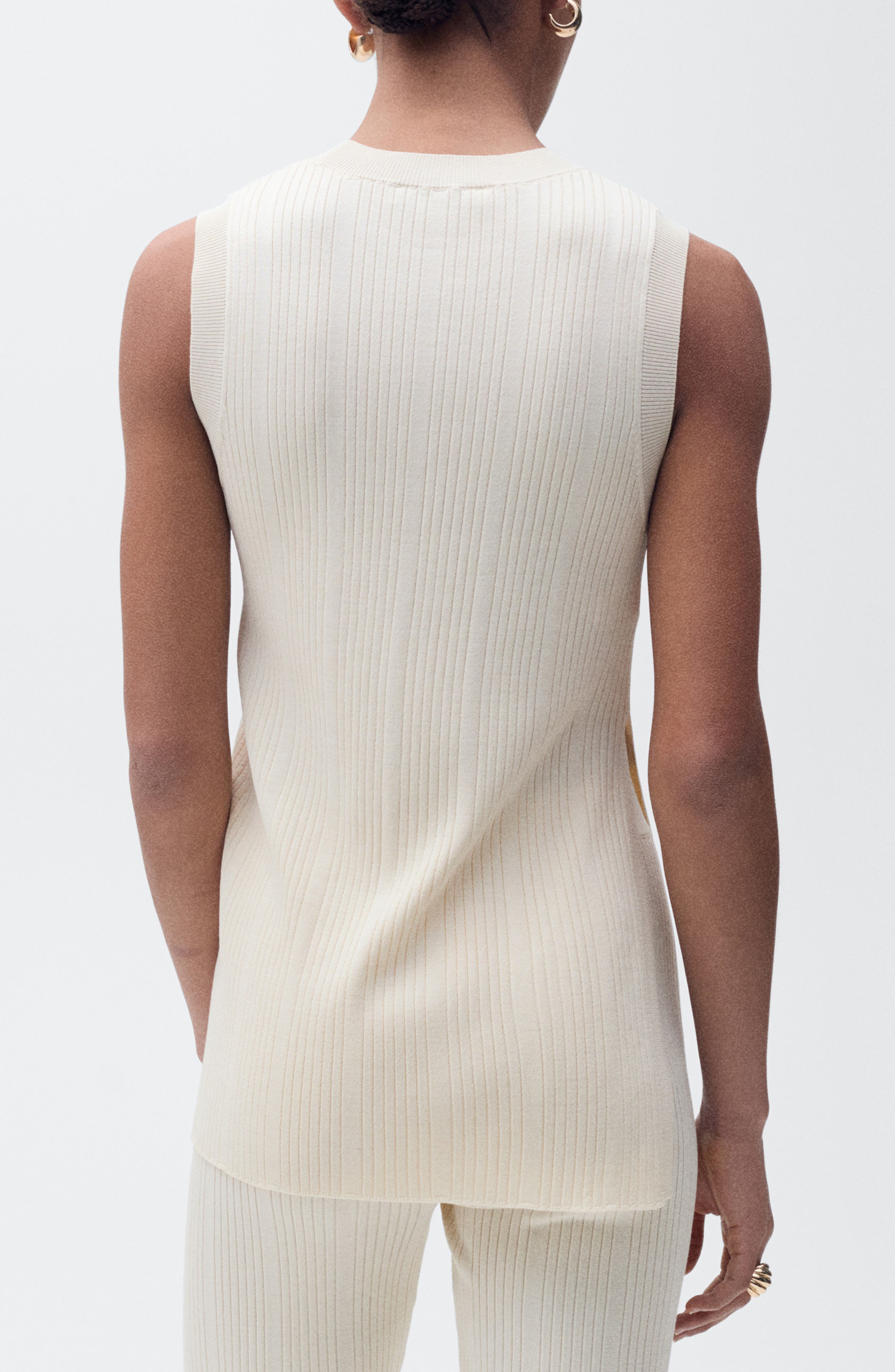 Sleeveless Side Slit Knit Tunic - image 2