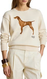 Lauren Ralph Lauren Viszla Graphic Cotton Intarsia Sweater