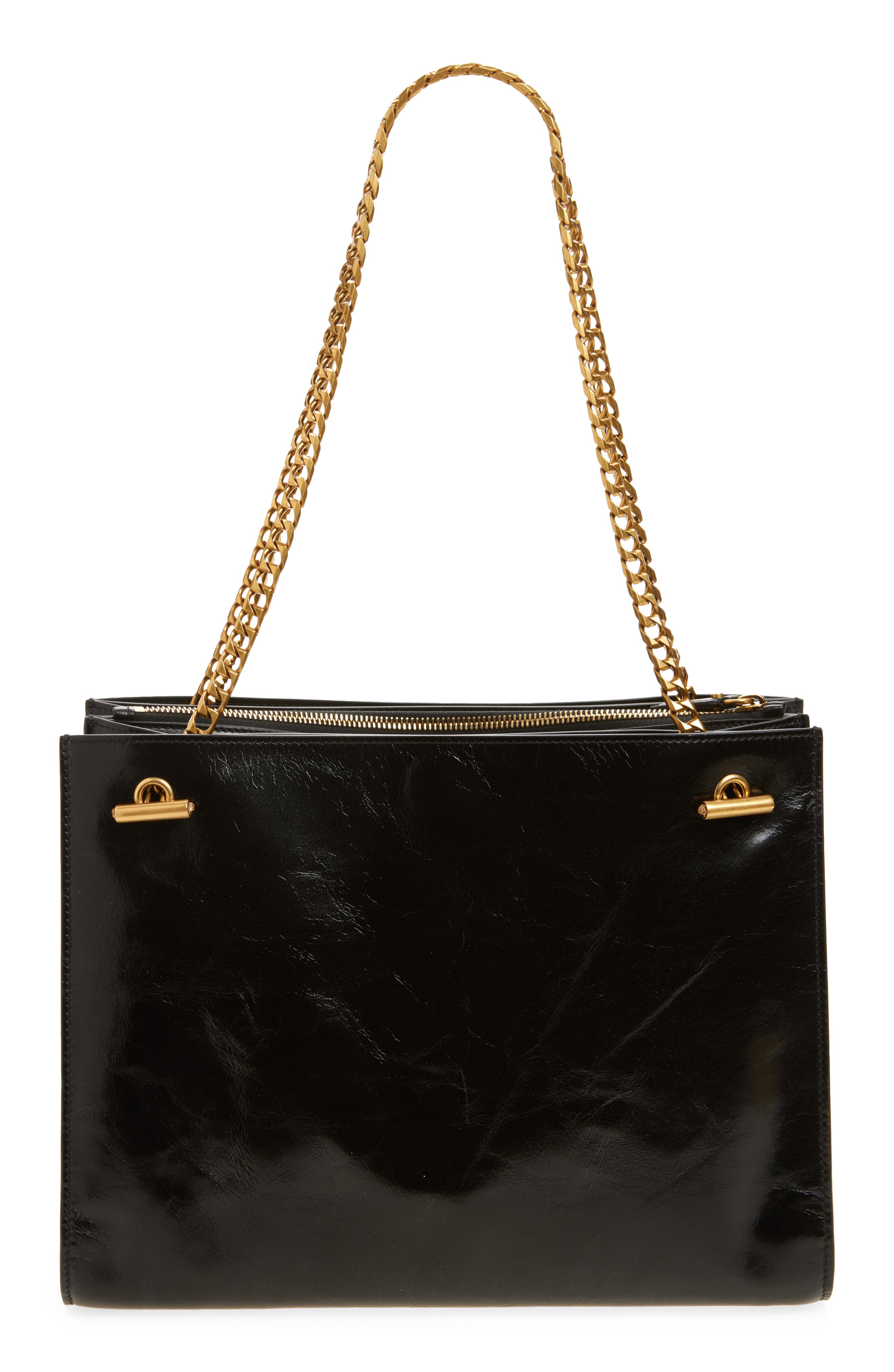 Versace Medium Cabine Shoulder Bag, Alternate, color, Black-Gold