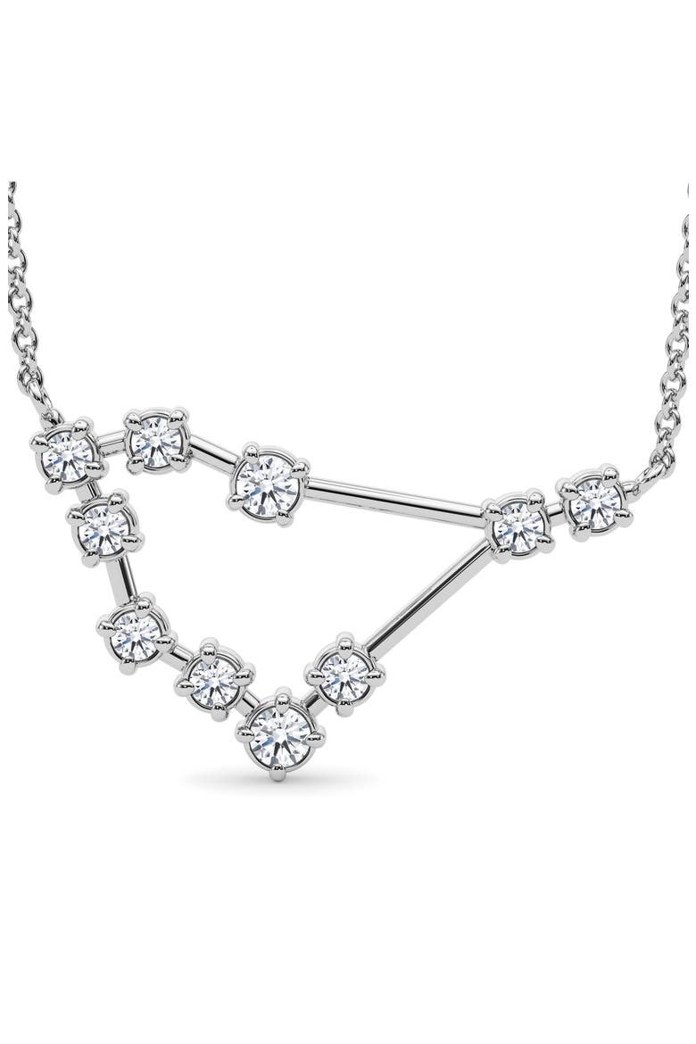 Capricorn Constellation Lab Created Diamond Necklace, Alternate, color, 18K WHITE GOLD