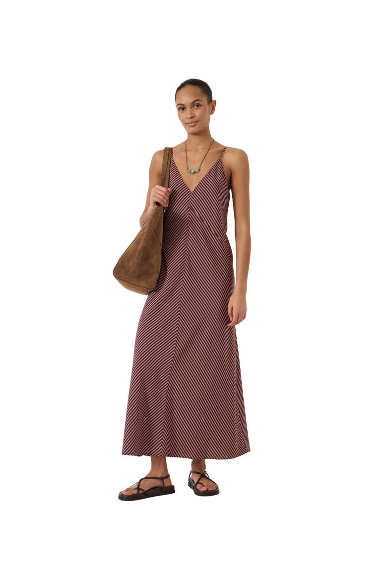 Air Flow Seam Detail Maxi Slip Dress, Main, color, Stripe Purple