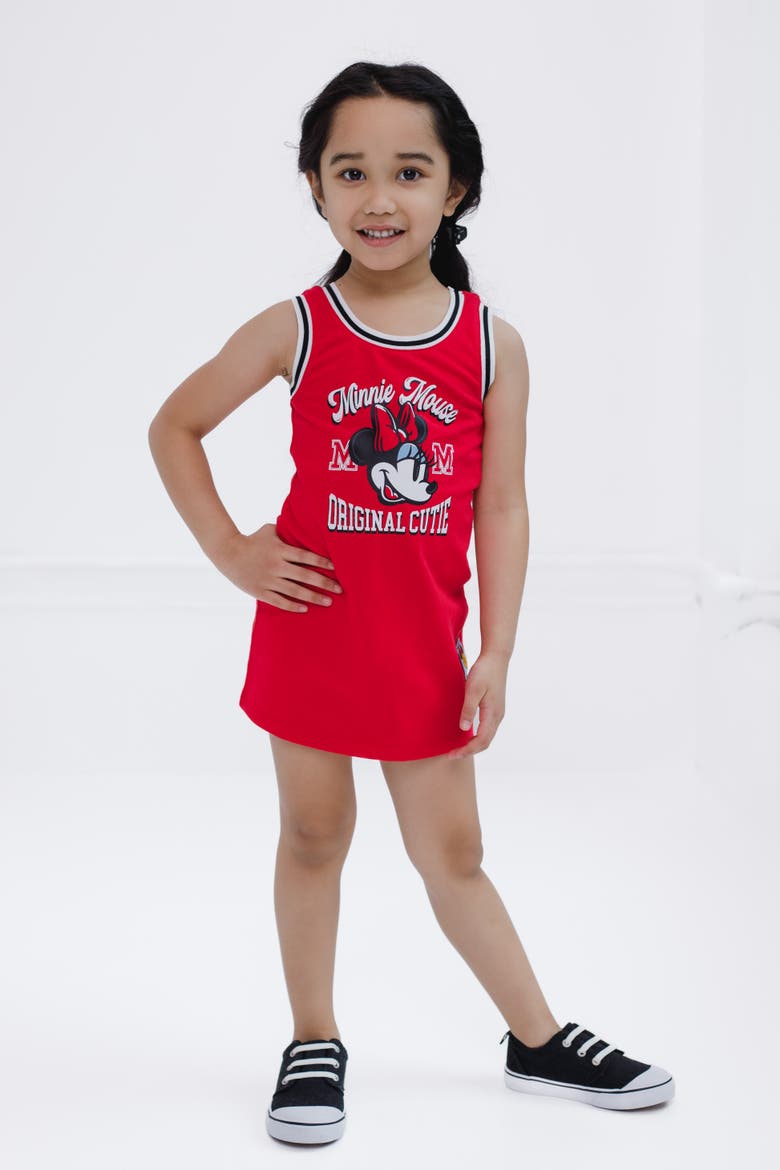 Minnie Mouse Jersey Dress, Alternate, color, Varsity Red Minnie