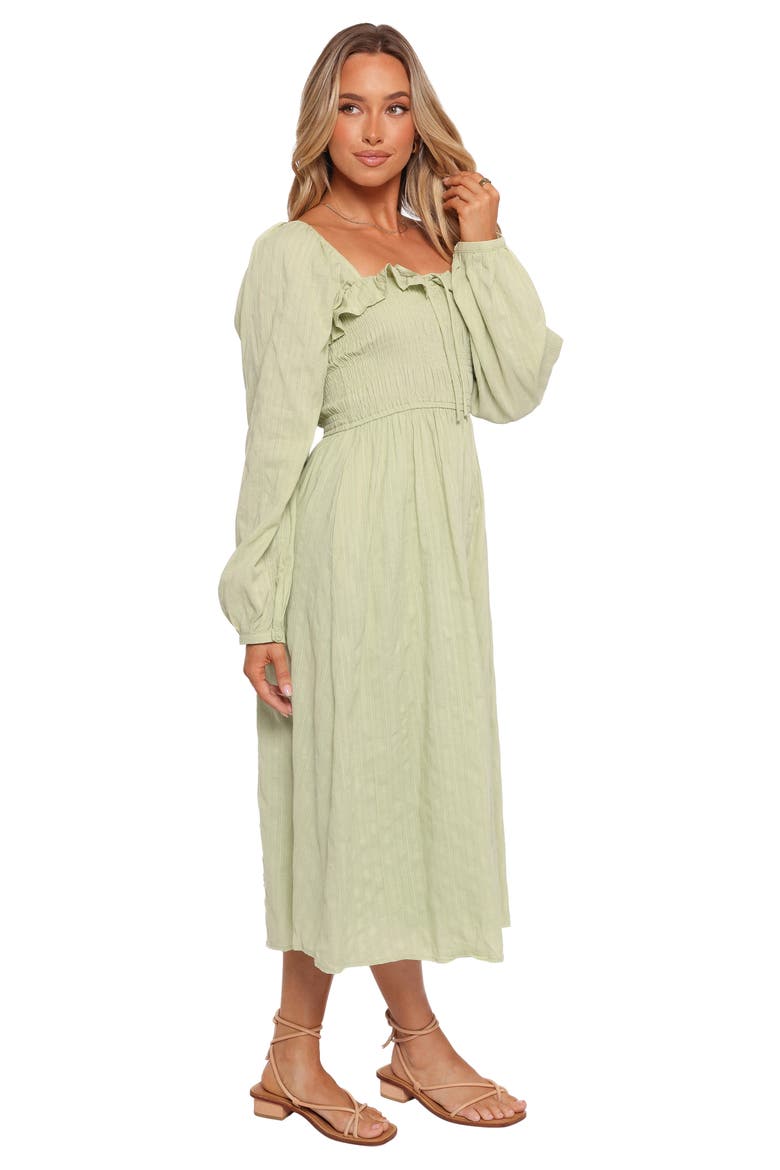 Ophelia Long Sleeve Cotton Midi Dress, Alternate, color, OLIVE