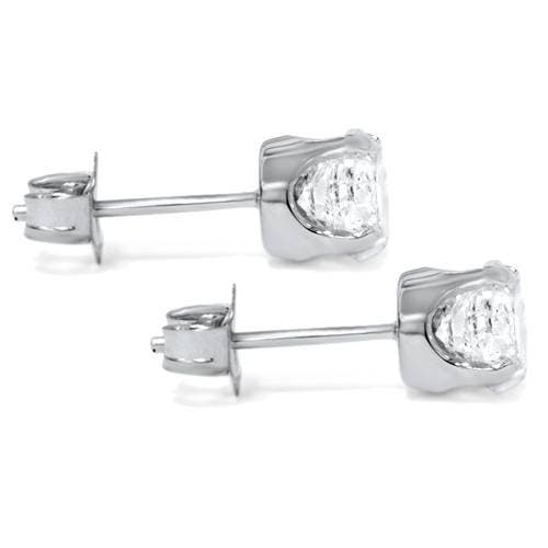 Bliss Diamond 1 Ct Tdw Round Cut 14k Or Gold Diamond Studs Earrings Igi Certified In Silver