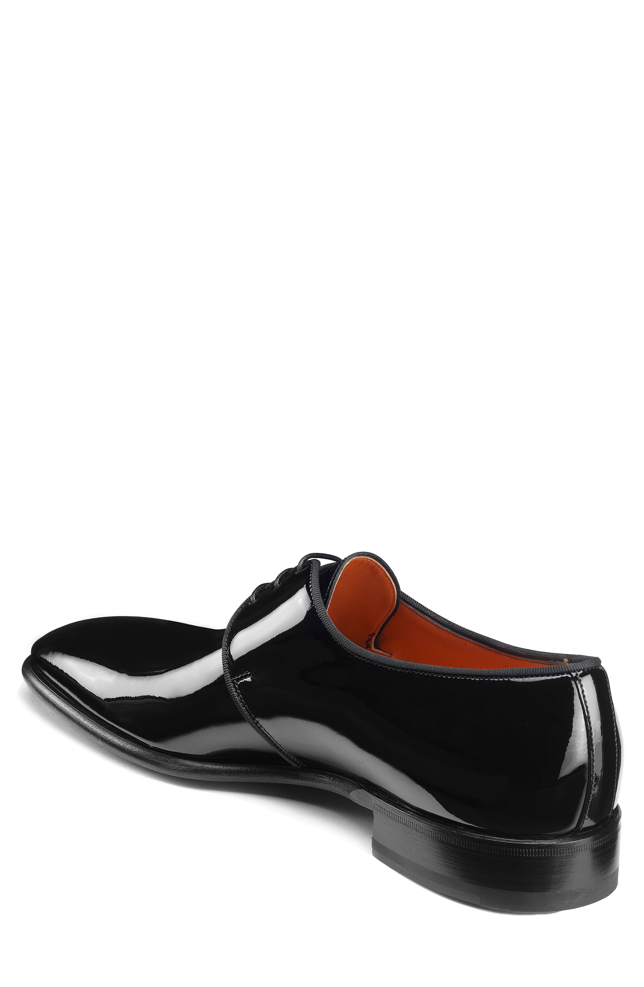Santoni Isogram Plain Toe Derby, Alternate, color, Black